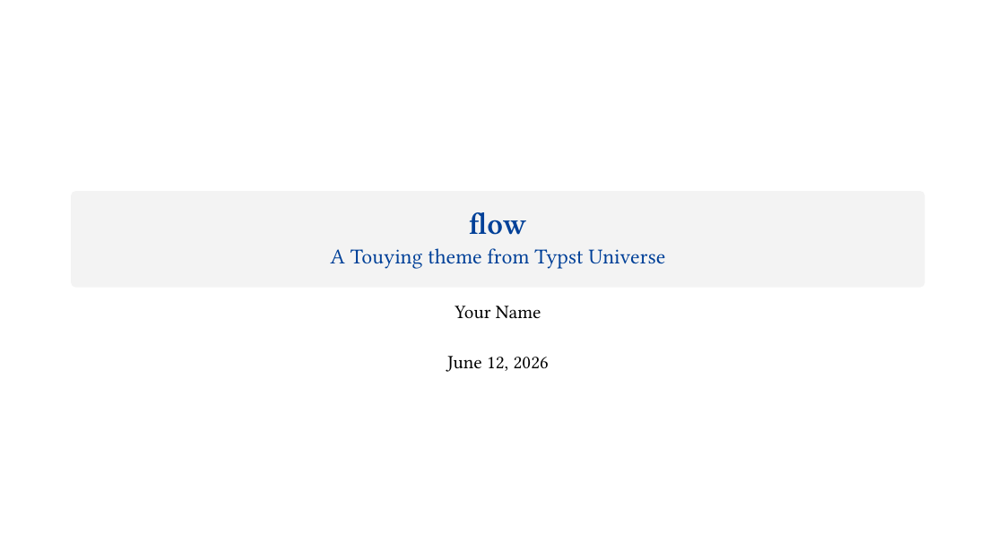 flow theme from Typst Universe